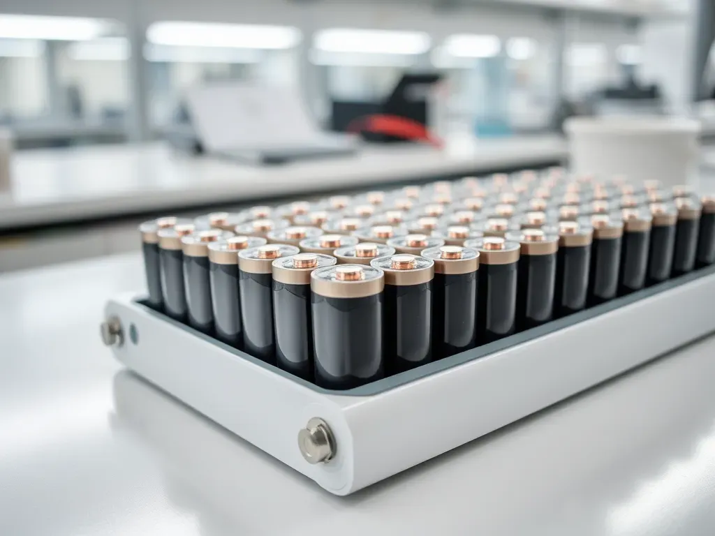 Lithium battery pack module on a laboratory bench